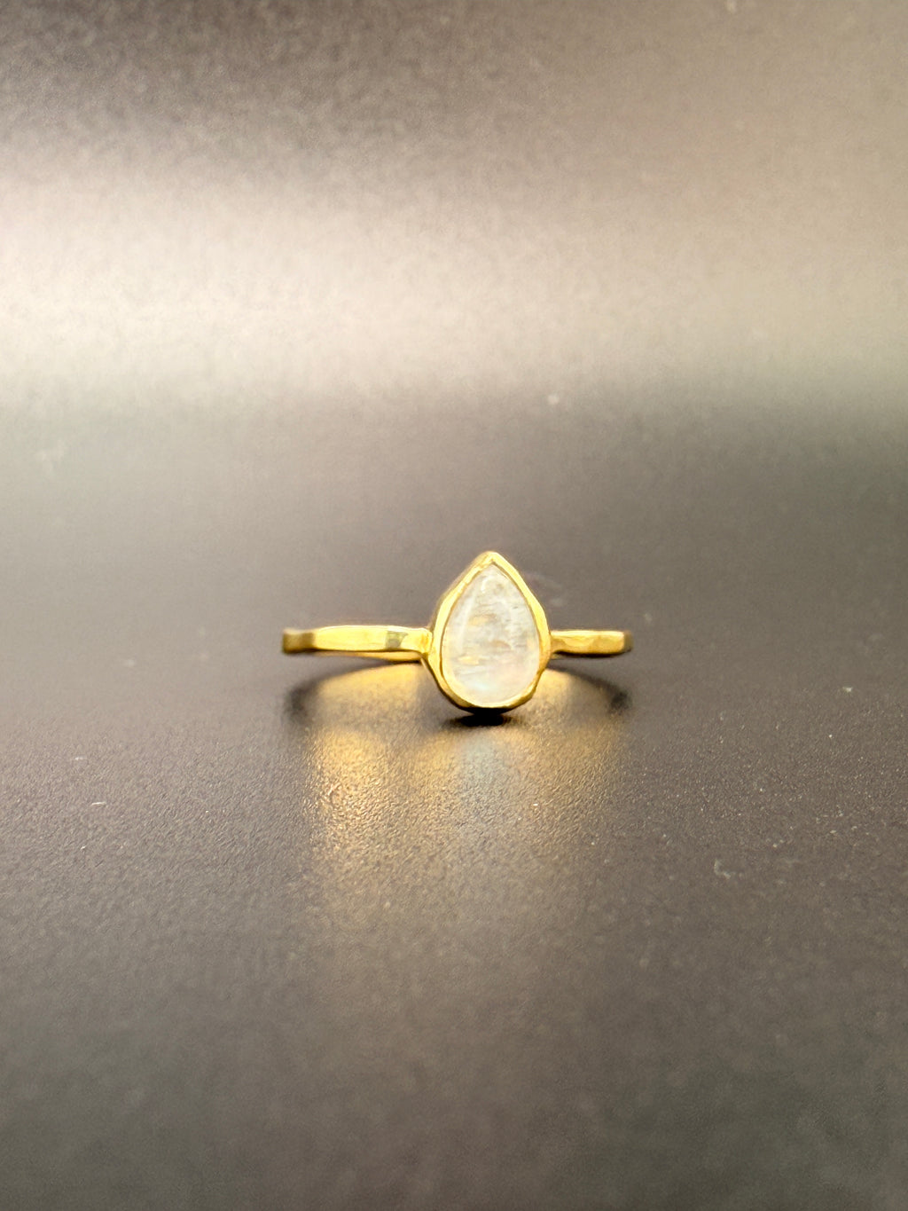 14K Gold Bonded Sterling Silver Opal Teardrop Ring