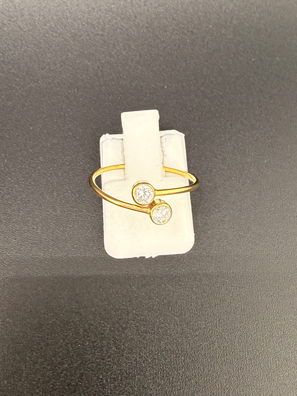 14K Gold Bonded Sterling Silver Double CZ Diamond Ring