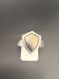 14K Gold Bonded Sterling Silver Shield Ring – Black Border