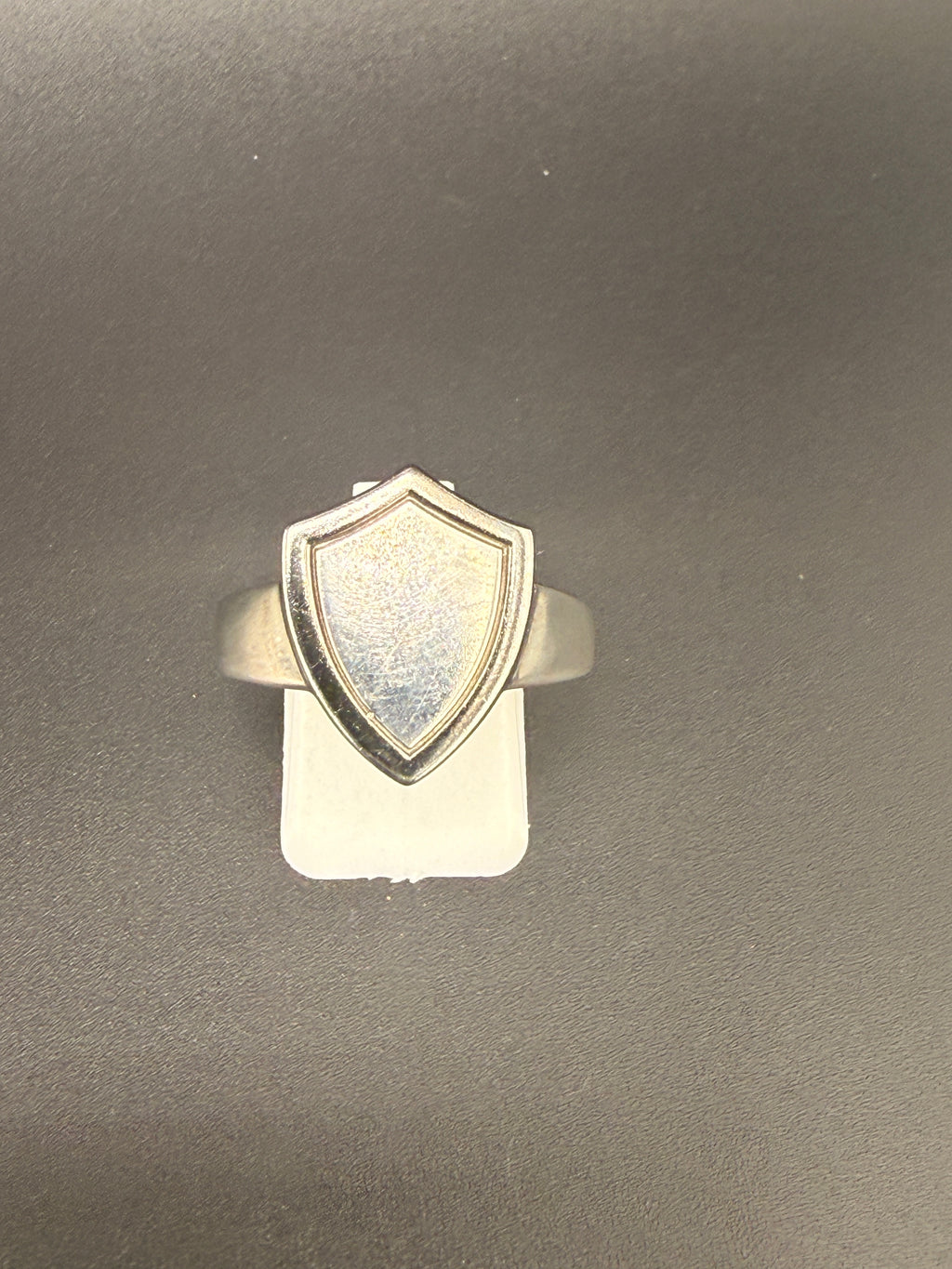 14K Gold Bonded Sterling Silver Shield Ring – Black Border