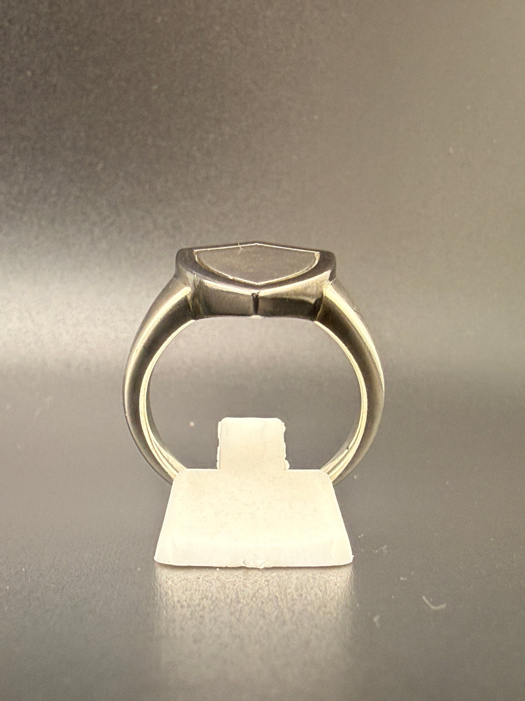 14K Gold Bonded Sterling Silver Shield Ring – Black Border