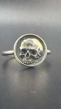 925 Sterling Silver Round Skull Ring