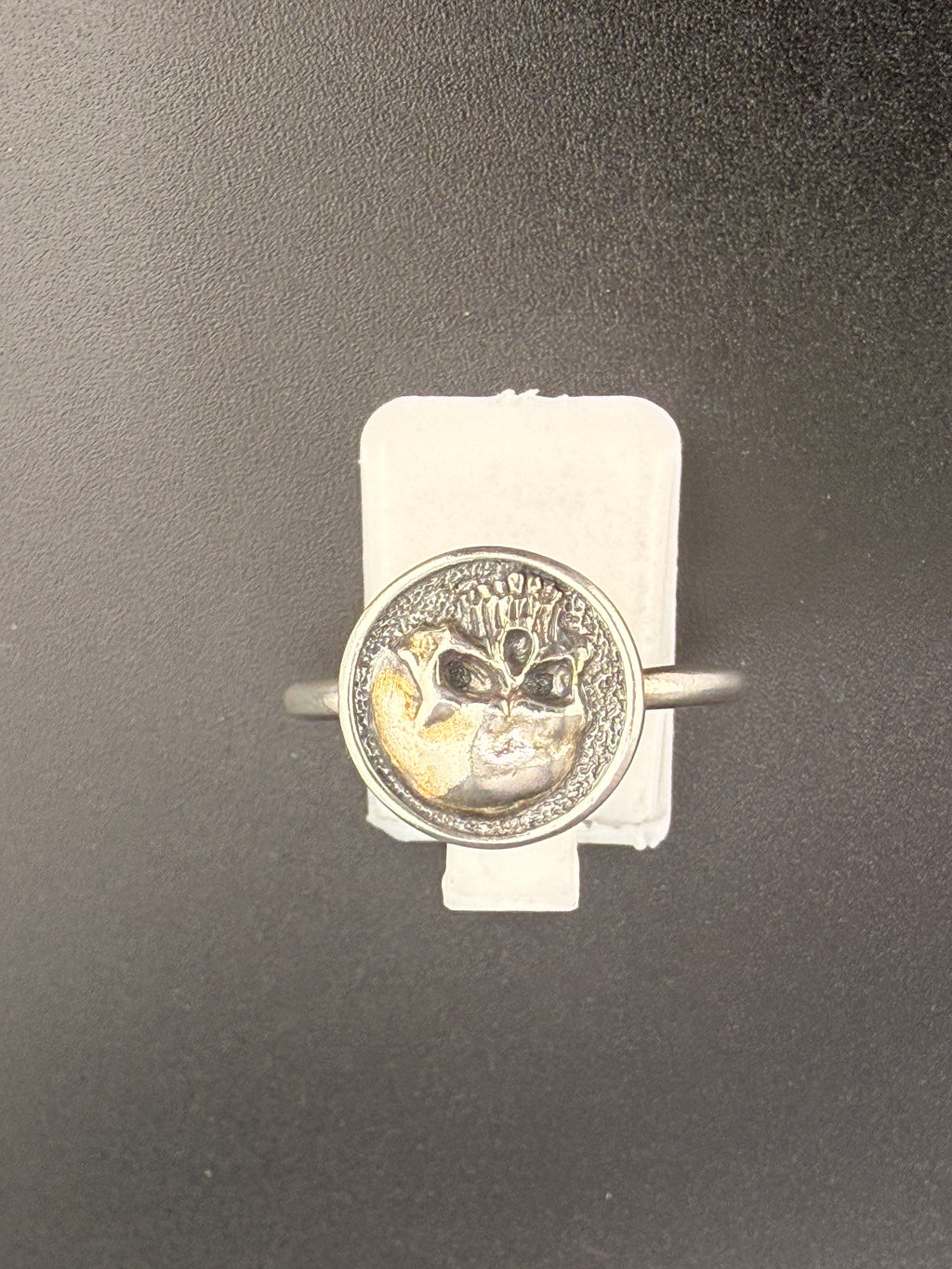 925 Sterling Silver Round Skull Ring