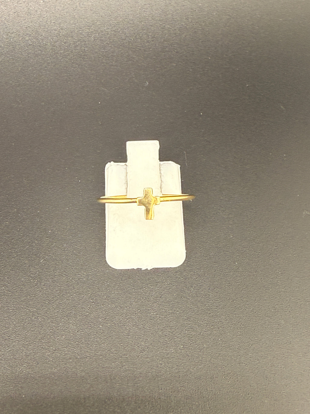 14K Gold Bonded Sterling Silver Tiny Cross Ring