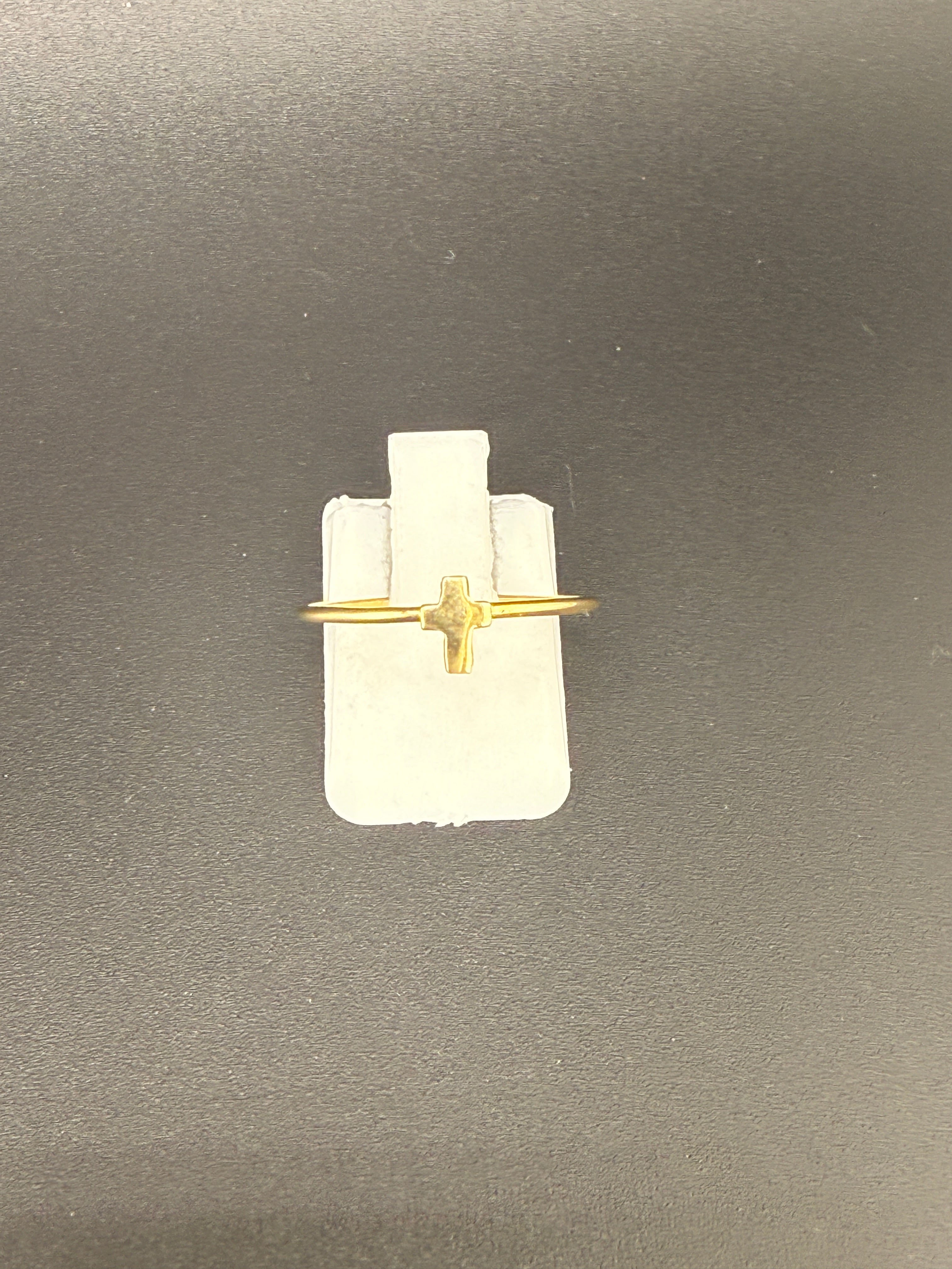 14K Gold Bonded Sterling Silver Tiny Cross Ring