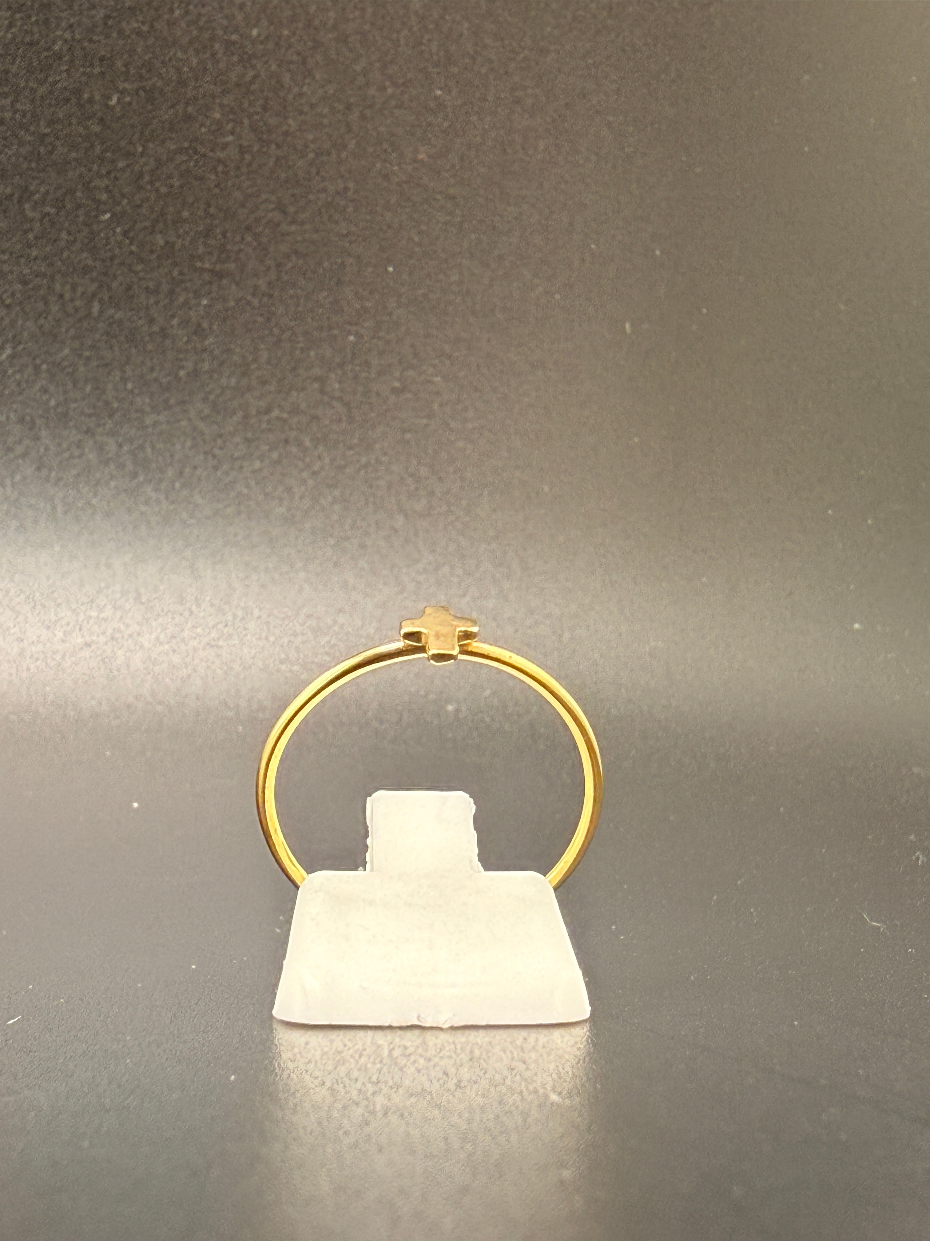 14K Gold Bonded Sterling Silver Tiny Cross Ring