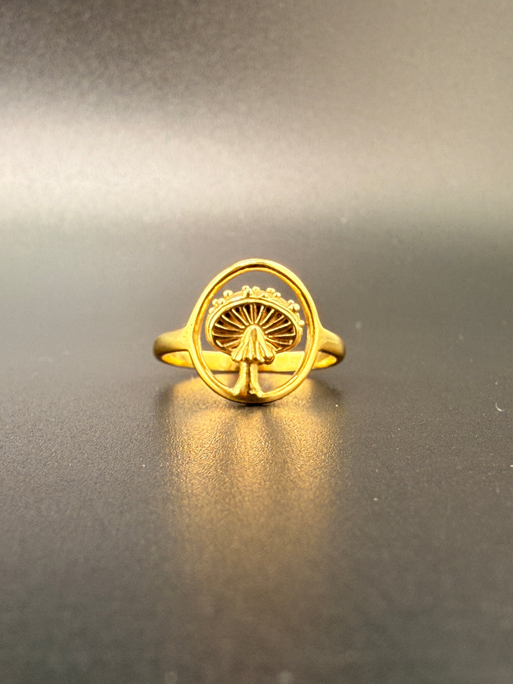 14K Gold Bonded Sterling Silver Mushroom Ring – Unique Mushroom Jewelry