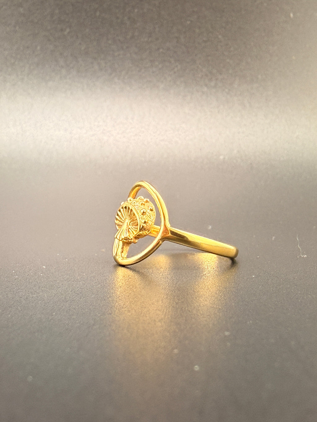 14K Gold Bonded Sterling Silver Mushroom Ring – Unique Mushroom Jewelry