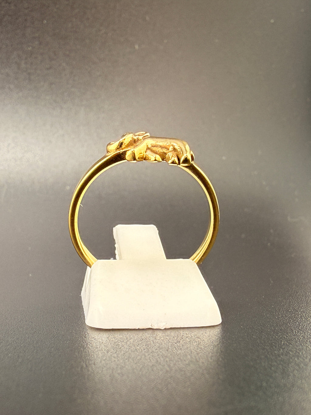 14K Gold Bonded Sterling Silver Elephant Ring – Elephant Statement Ring