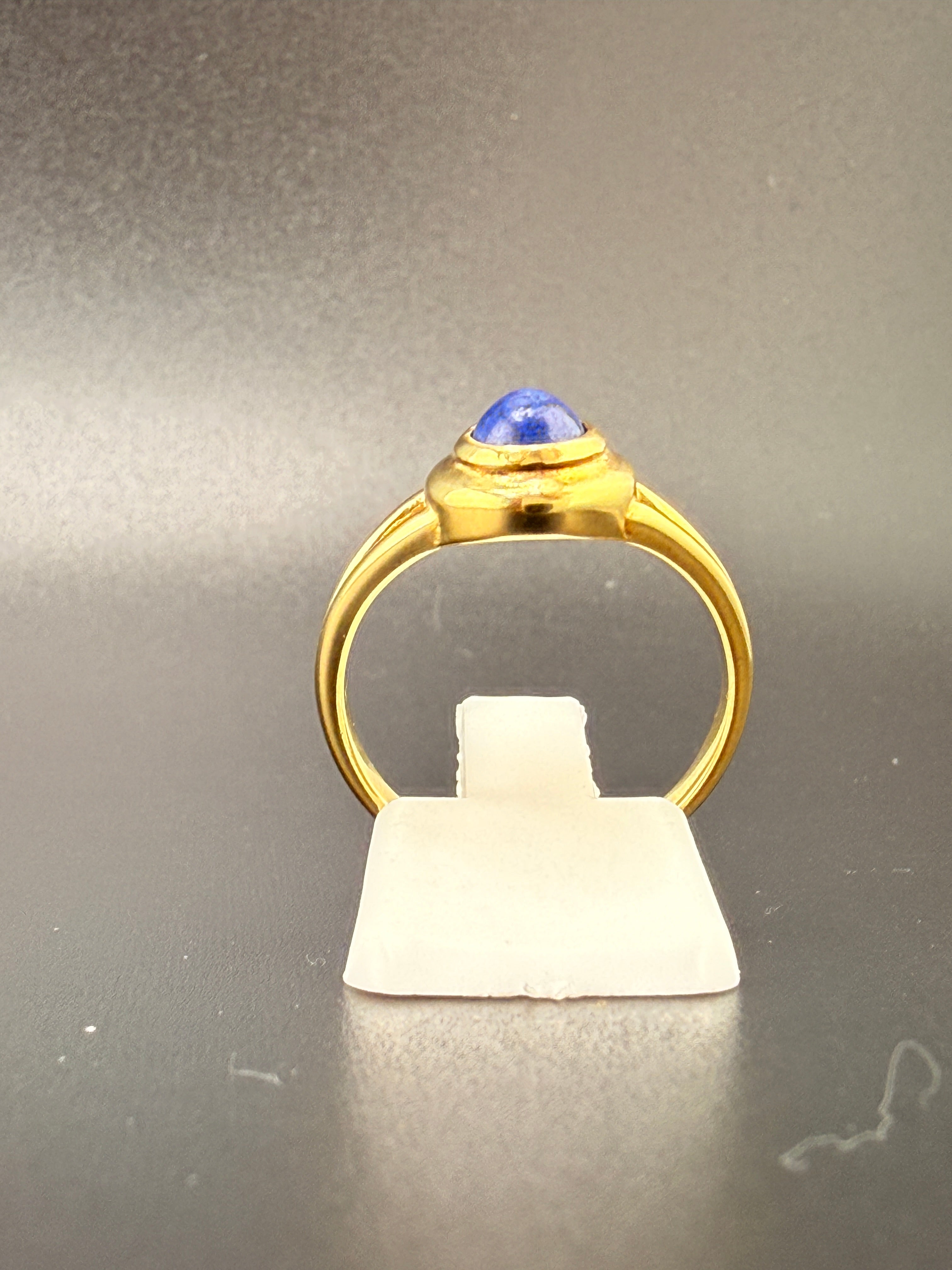 14K Gold Bonded Sterling Silver Teardrop Blue Sapphire Ring
