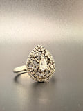 925 Sterling Silver Pear Shape CZ Diamond Ring – Elegant Statement Ring
