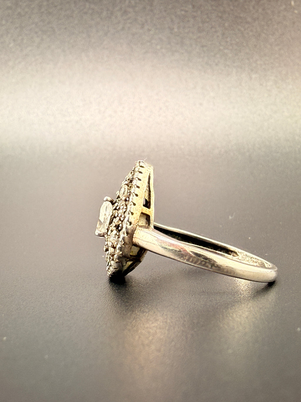 925 Sterling Silver Pear Shape CZ Diamond Ring – Elegant Statement Ring
