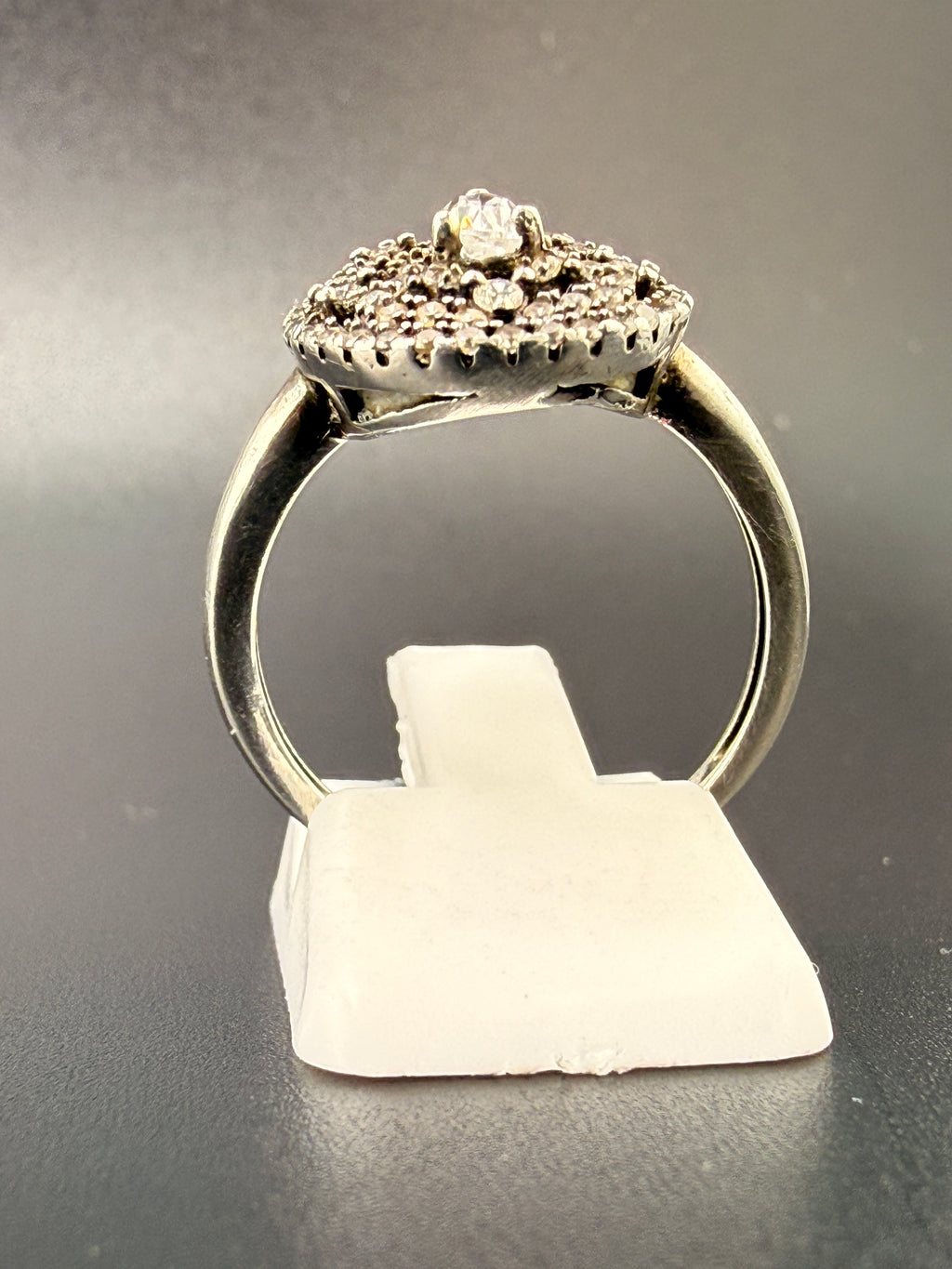 925 Sterling Silver Pear Shape CZ Diamond Ring – Elegant Statement Ring