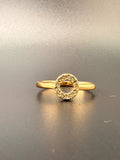 14K Gold Bonded Sterling Silver CZ Circle Ring