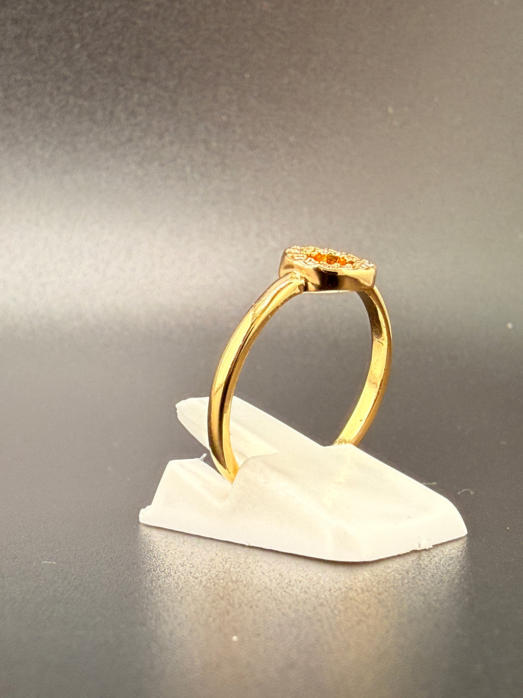 14K Gold Bonded Sterling Silver CZ Circle Ring