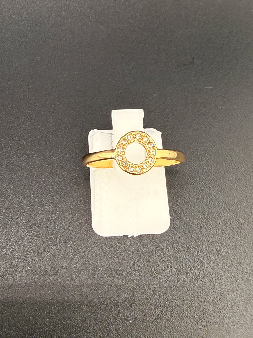 14K Gold Bonded Sterling Silver CZ Circle Ring