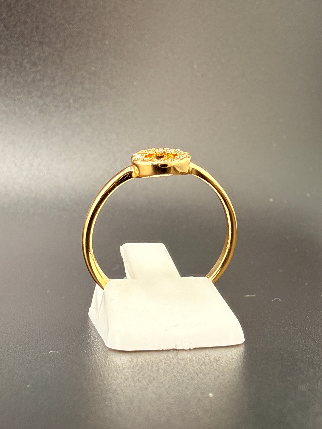 14K Gold Bonded Sterling Silver CZ Circle Ring