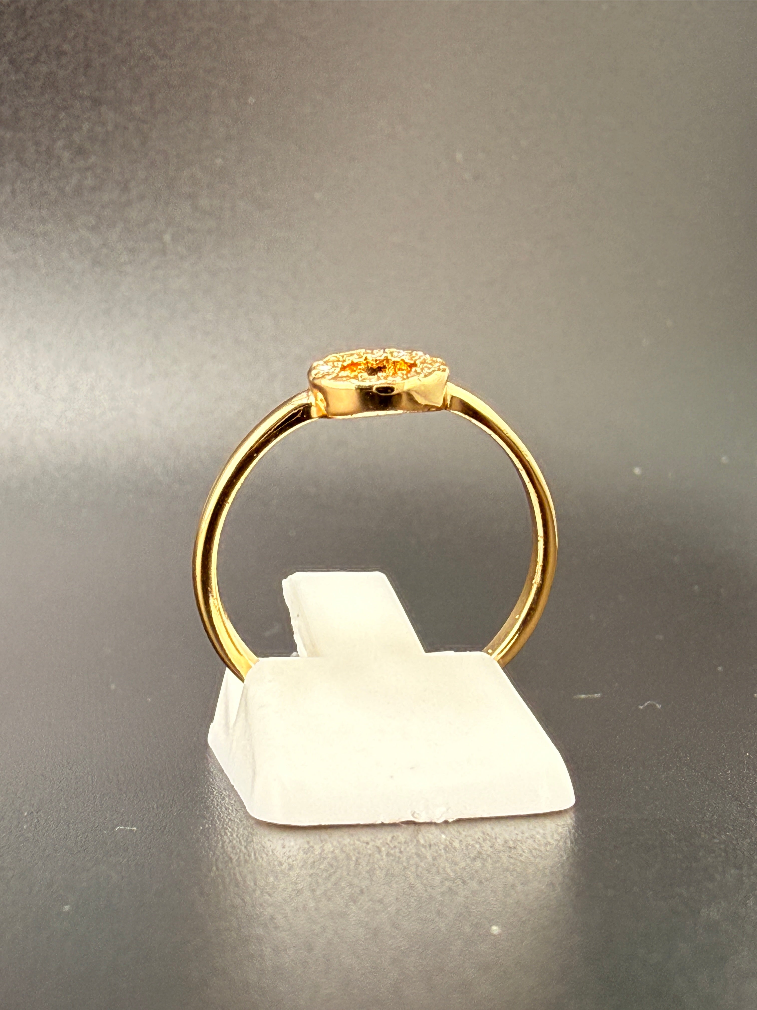 14K Gold Bonded Sterling Silver CZ Circle Ring