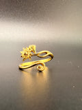 14K Gold Bonded Sterling Silver Lotus Flower Ring – Adjustable