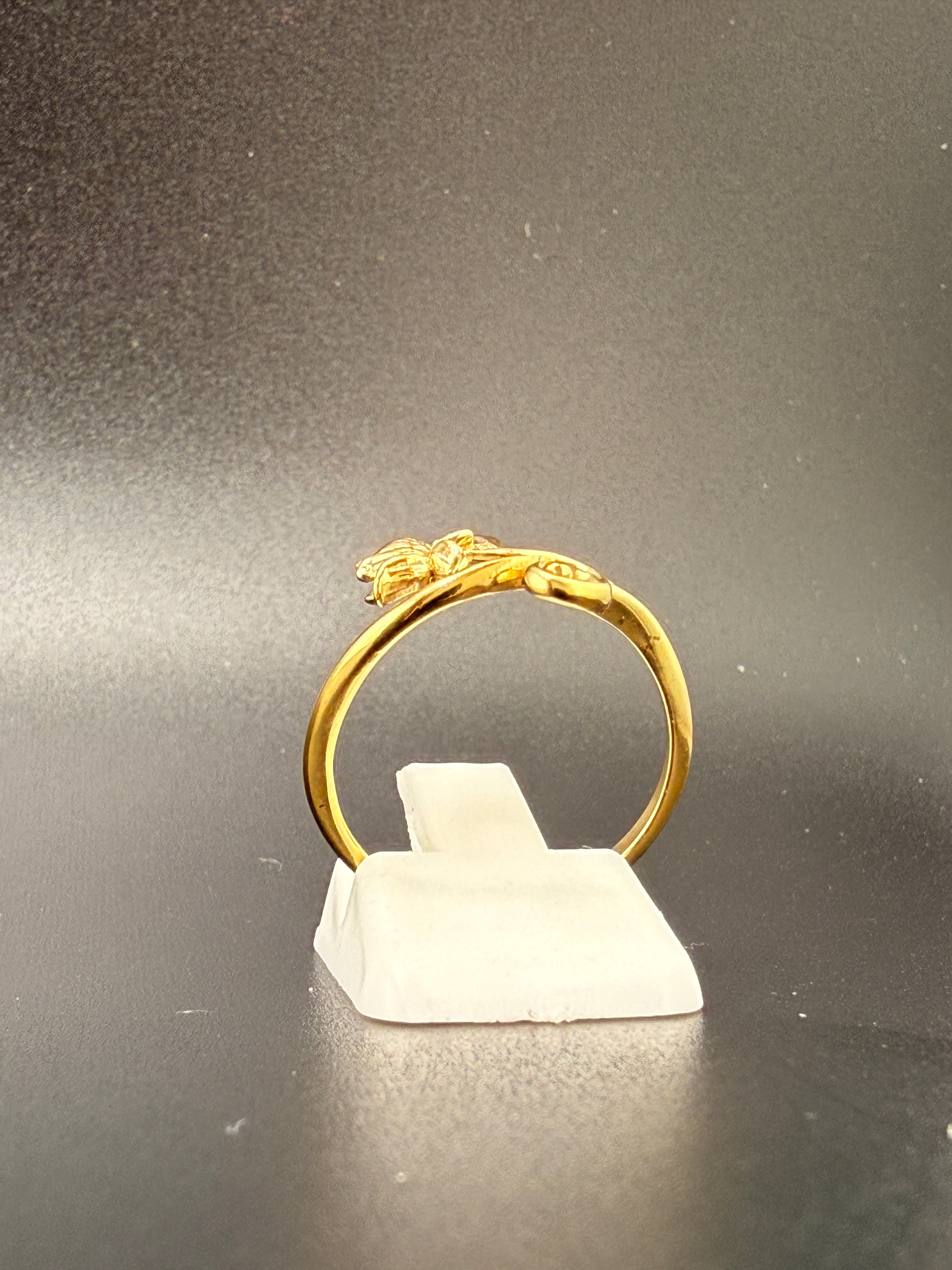 14K Gold Bonded Sterling Silver Lotus Flower Ring – Adjustable