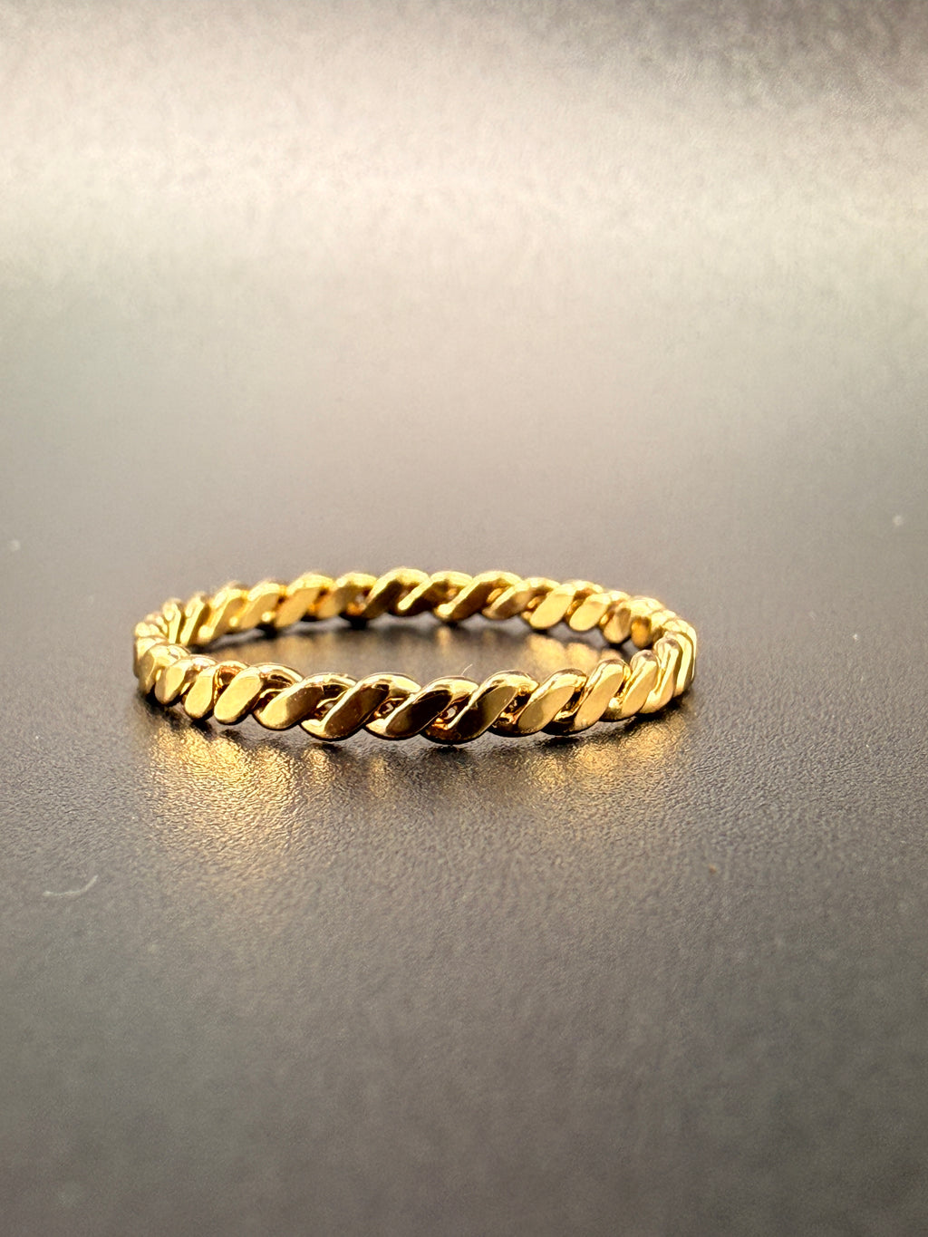 14K Gold Bonded Sterling Silver Twist Wire Band Ring