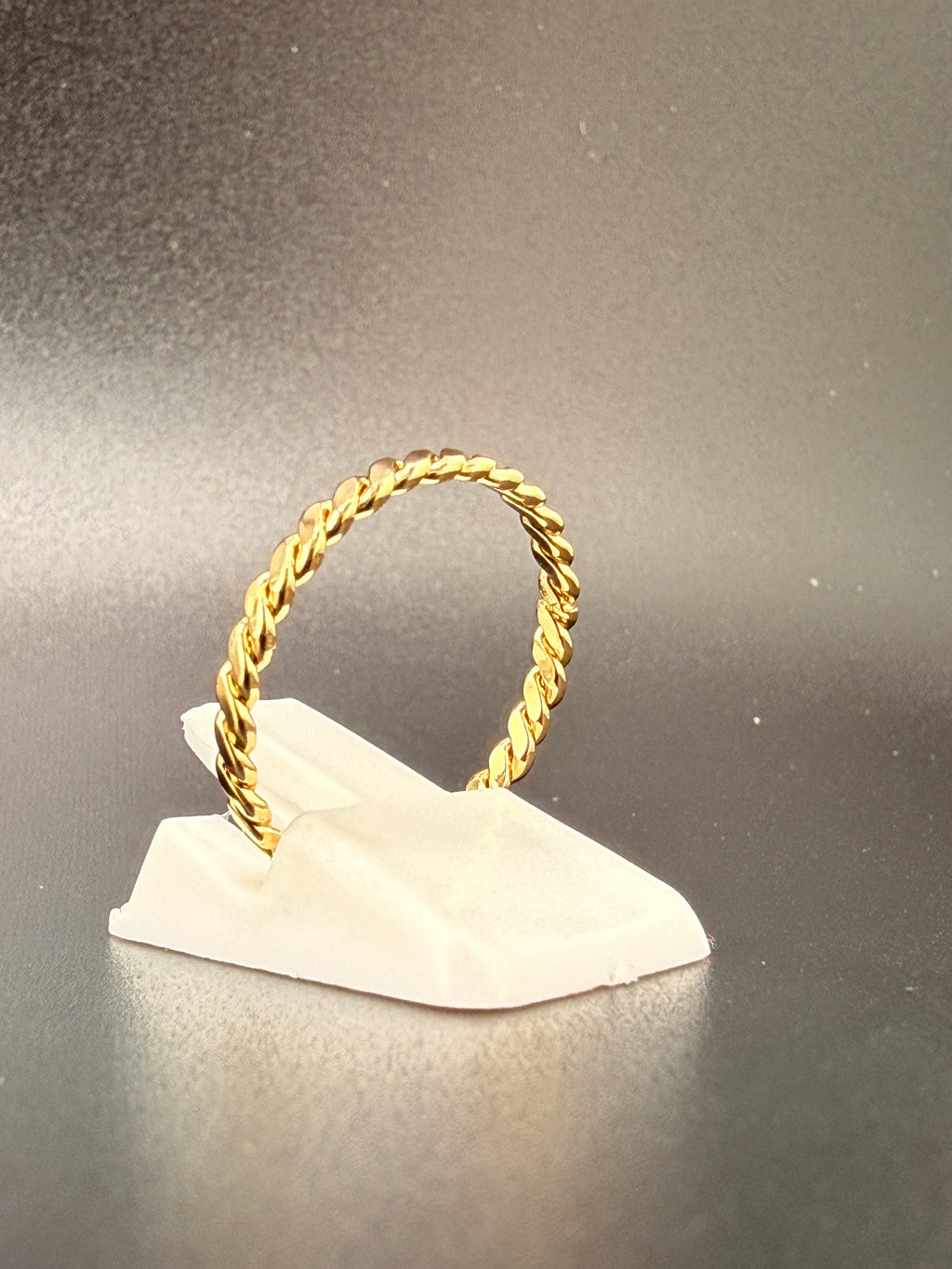 14K Gold Bonded Sterling Silver Twist Wire Band Ring