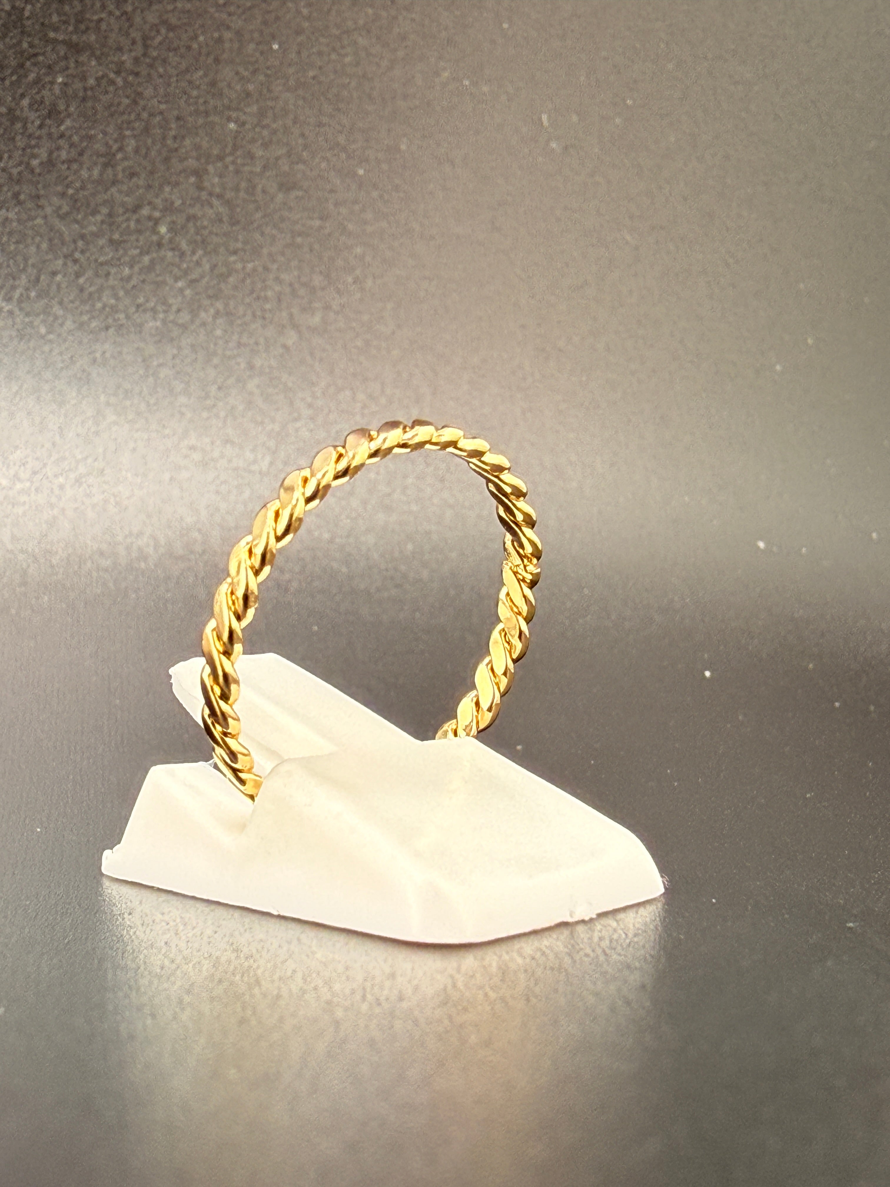14K Gold Bonded Sterling Silver Twist Wire Band Ring