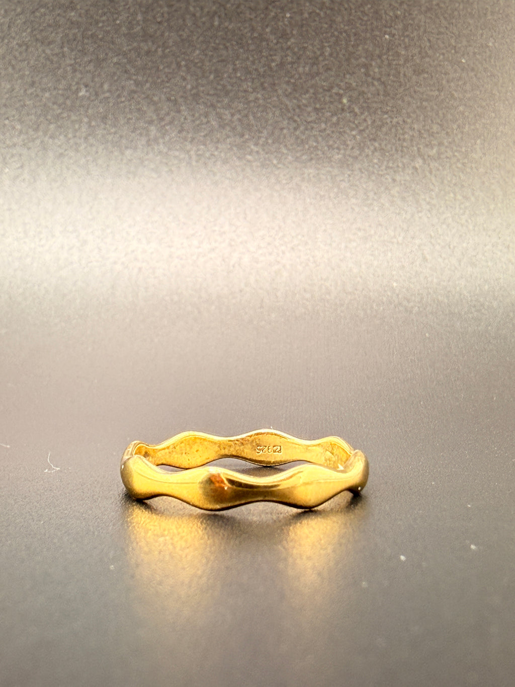 14K Gold Bonded Sterling Silver Wavy Band Ring