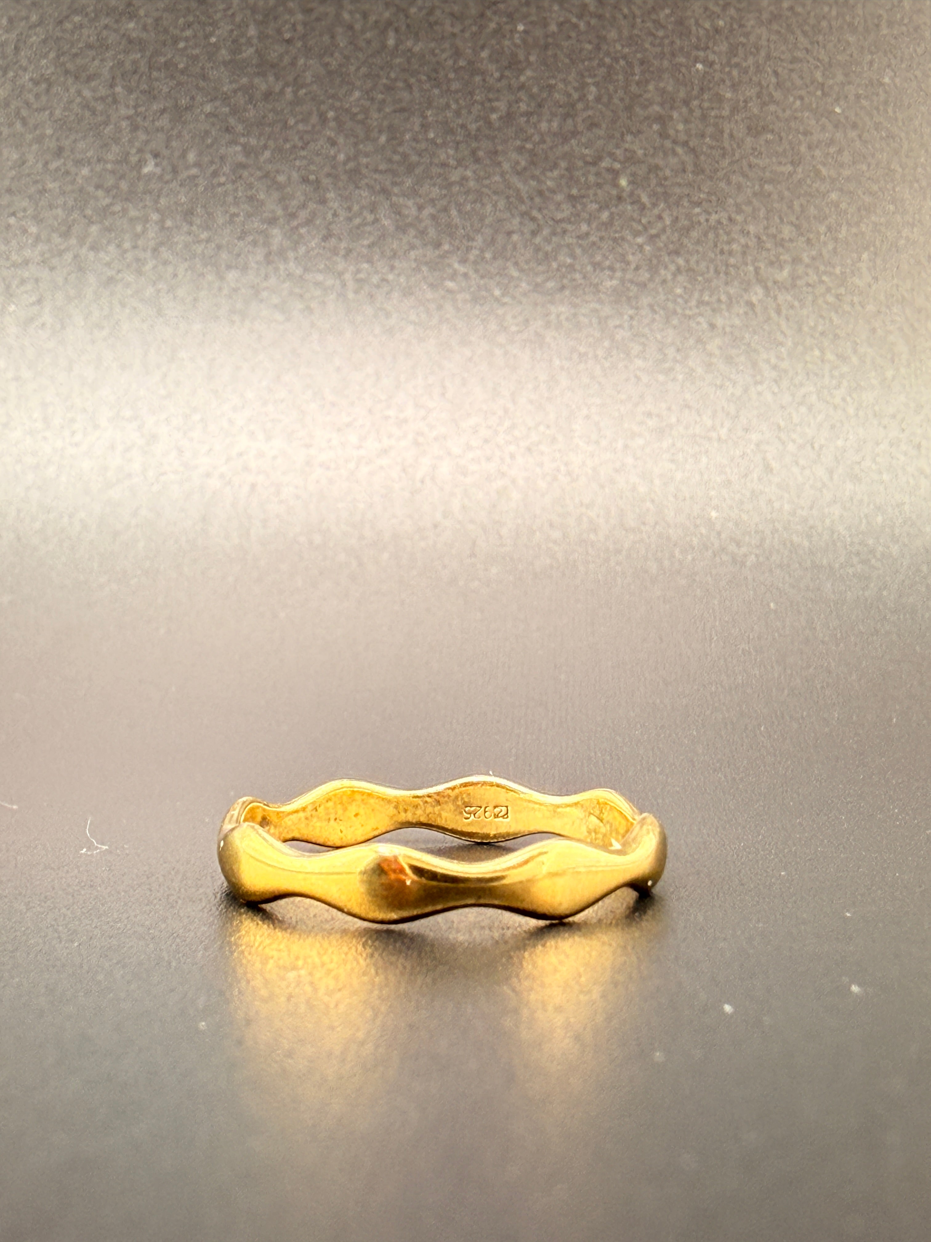 14K Gold Bonded Sterling Silver Wavy Band Ring
