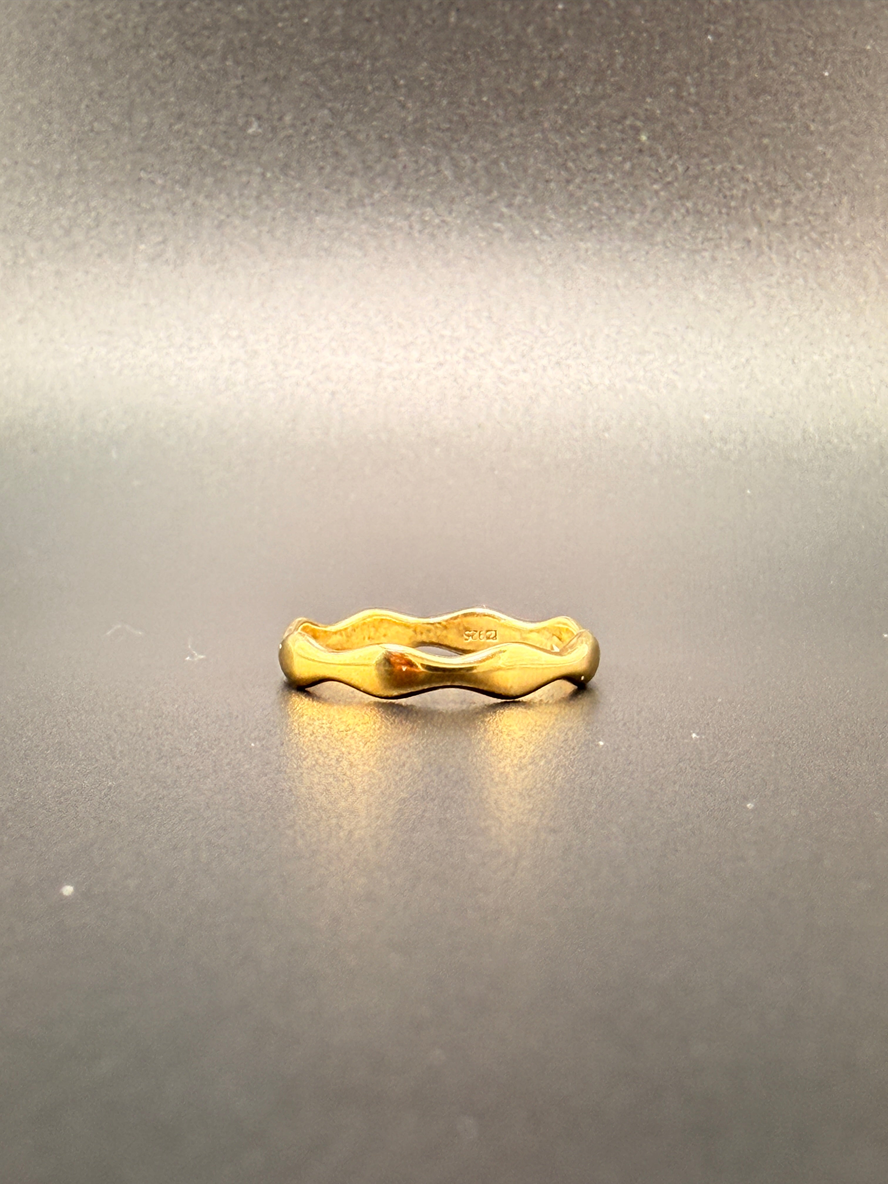 14K Gold Bonded Sterling Silver Wavy Band Ring