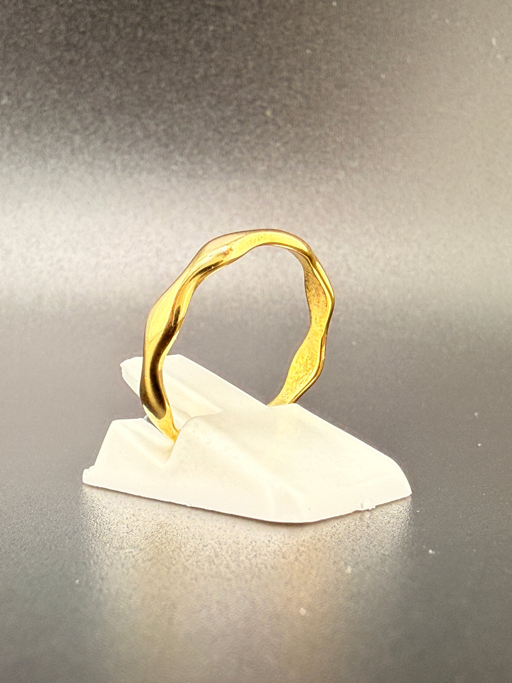 14K Gold Bonded Sterling Silver Wavy Band Ring