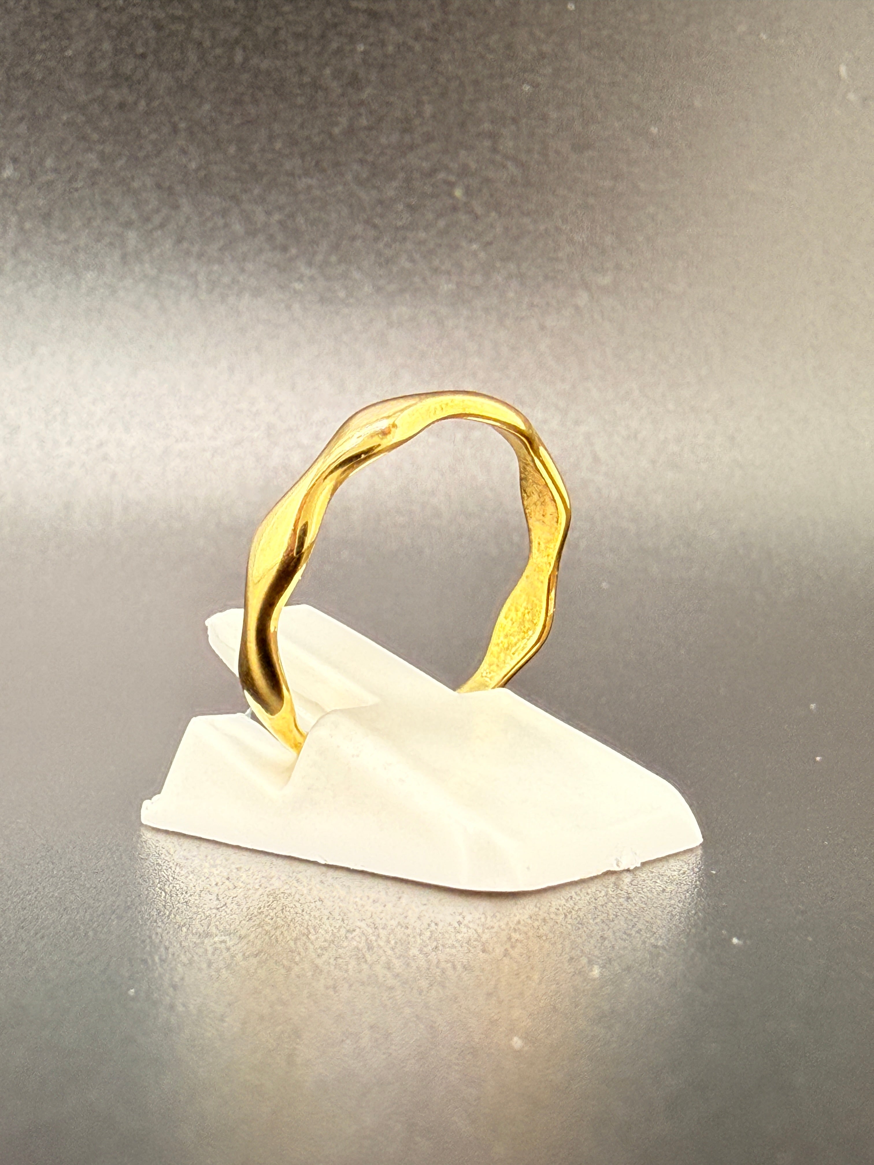 14K Gold Bonded Sterling Silver Wavy Band Ring