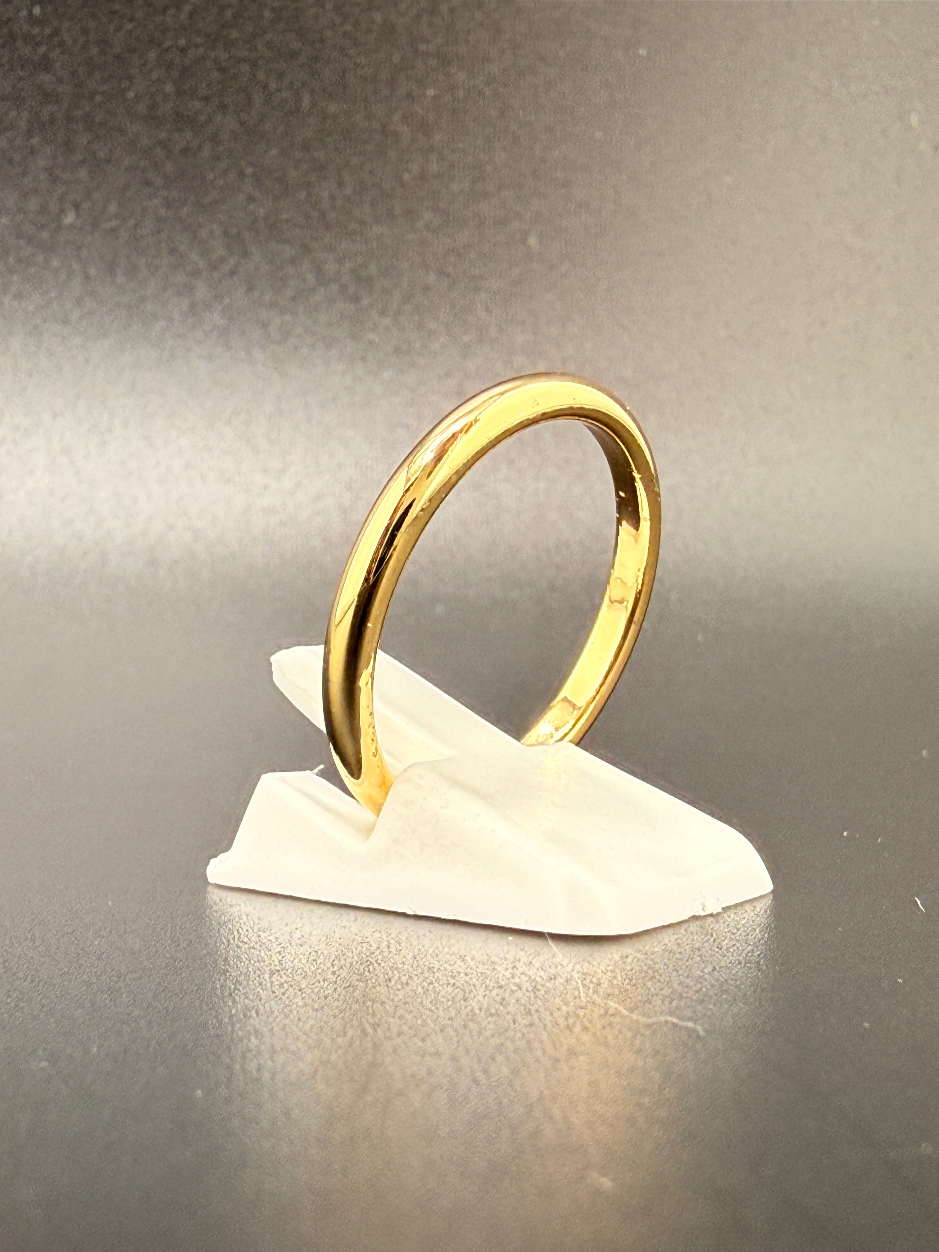 14K Gold Bonded Sterling Silver Polished Plain Gold Band