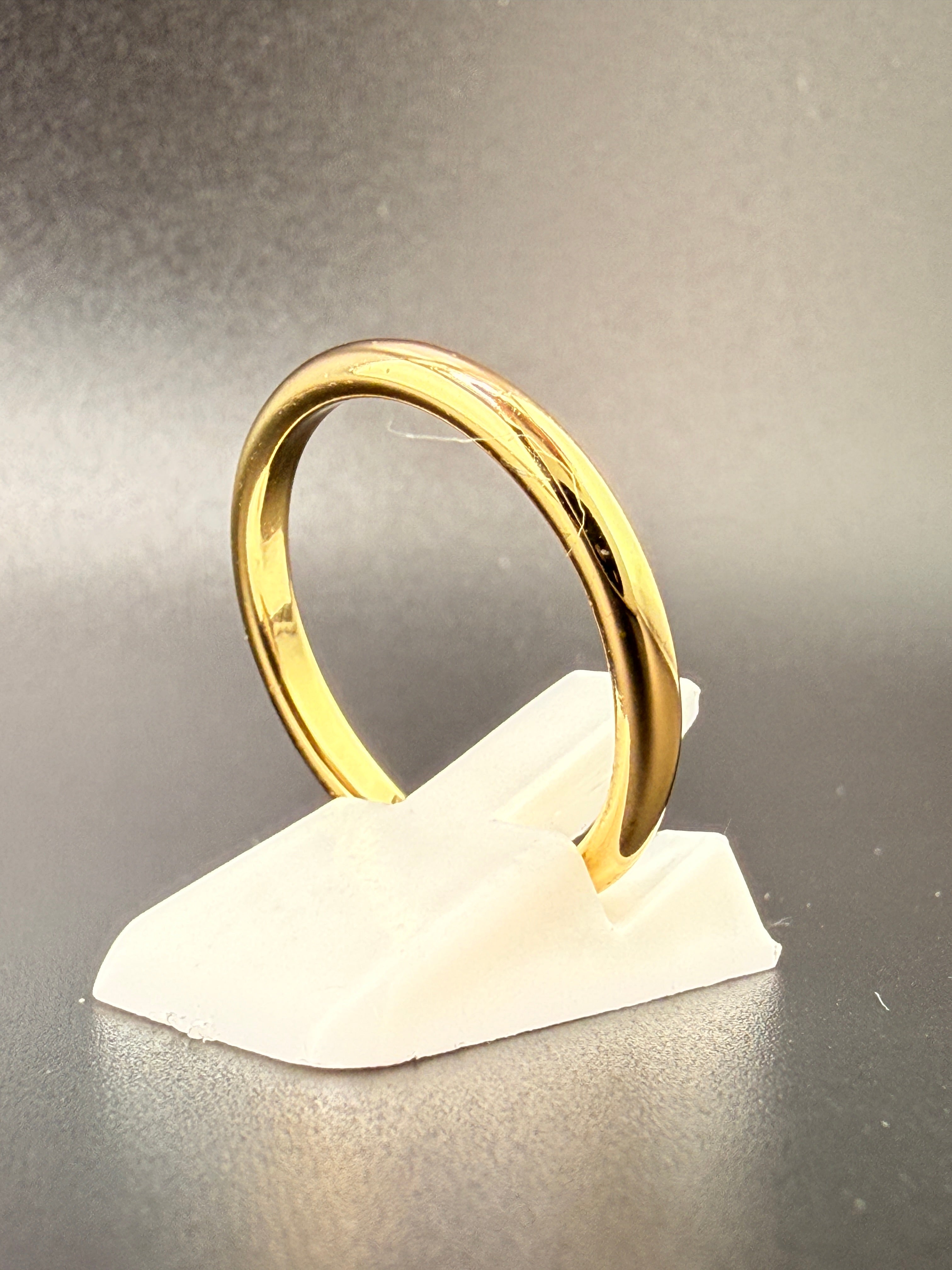 14K Gold Bonded Sterling Silver Polished Plain Gold Band