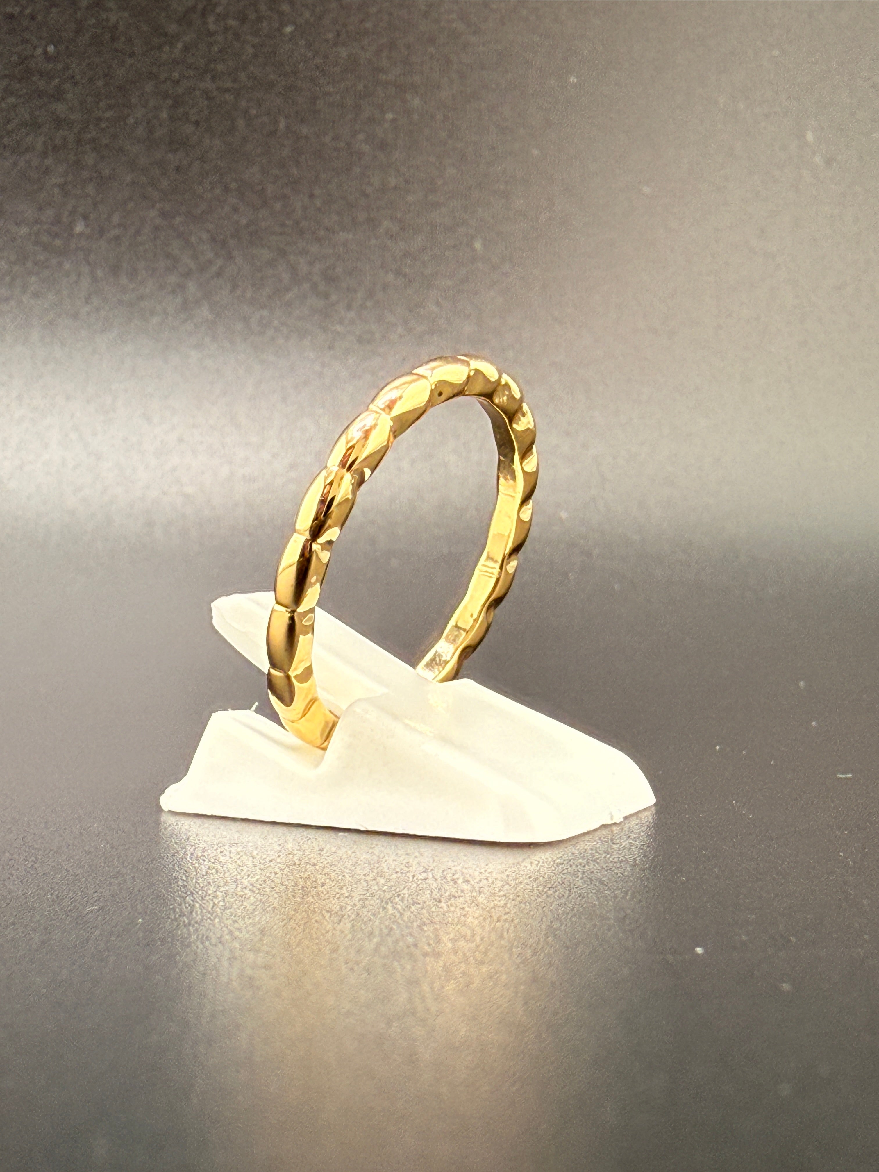 14K Gold Bonded Sterling Silver Textured Band Ring
