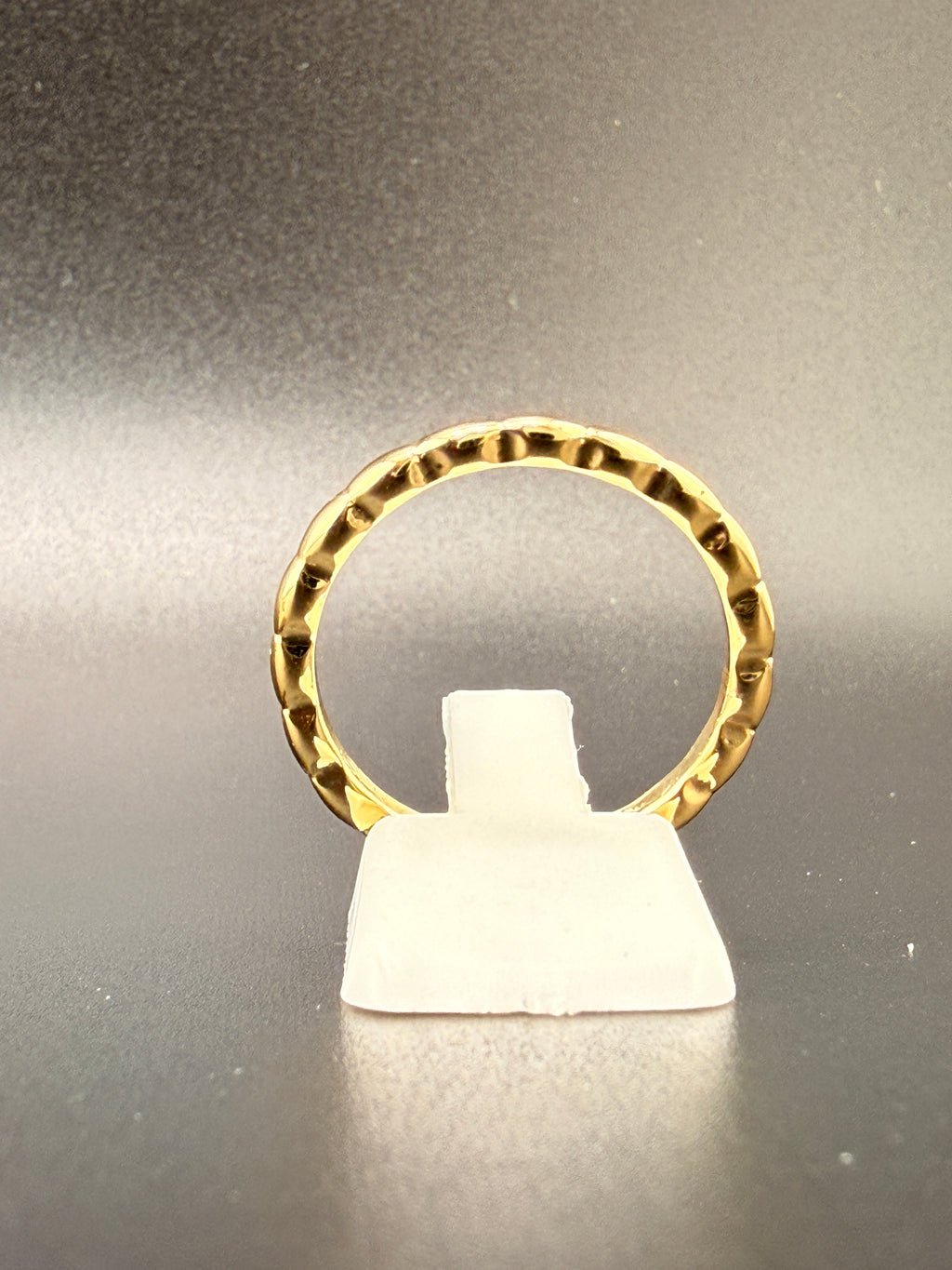 14K Gold Bonded Sterling Silver Textured Band Ring