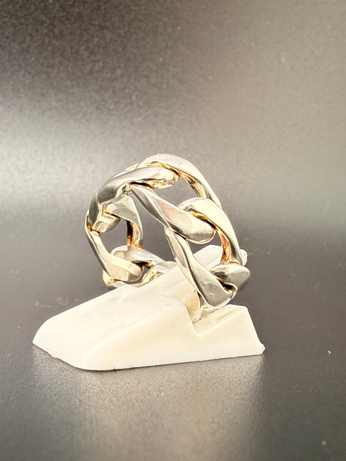 925 Sterling Silver Cuban Link Chain Ring
