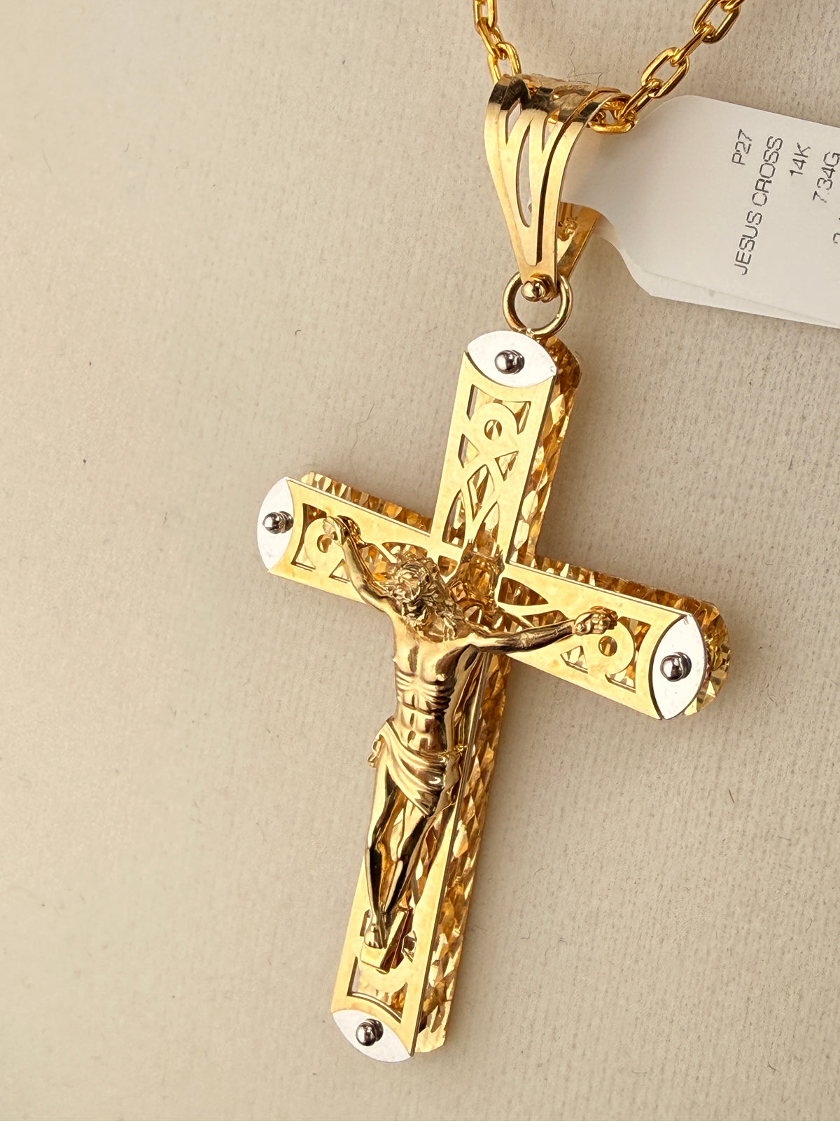14K Gold Jesus on the Cross Pendant – 7.34 Grams Solid Gold Crucifix | Jewelry Connect