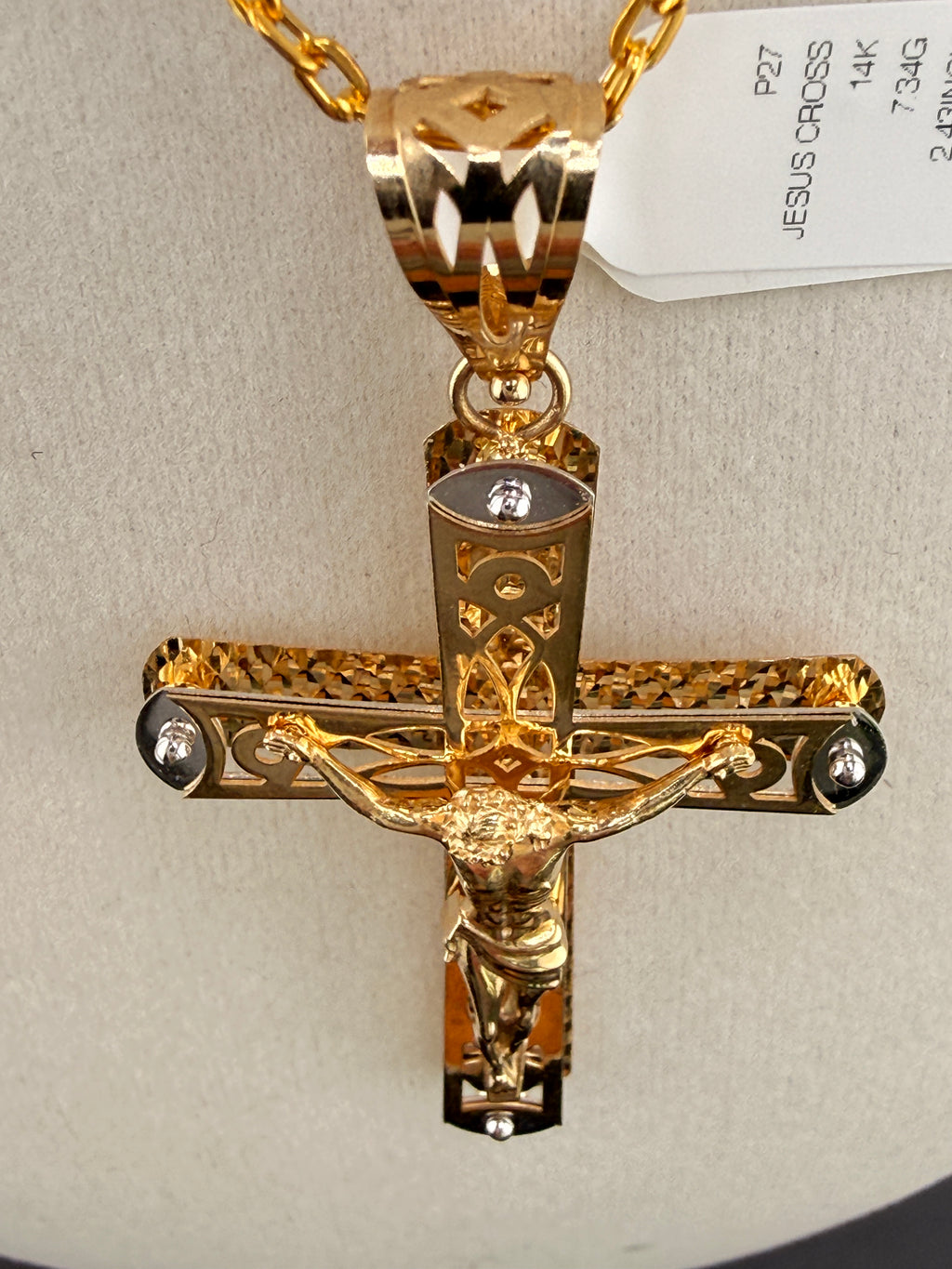 14K Gold Jesus on the Cross Pendant – 7.34 Grams Solid Gold Crucifix | Jewelry Connect