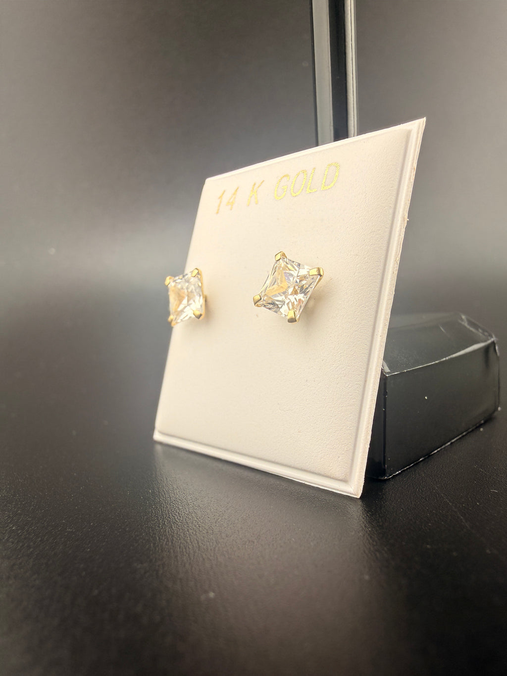 Princess Cut CZ Diamond Earrings — 2 CTW | 14K Gold