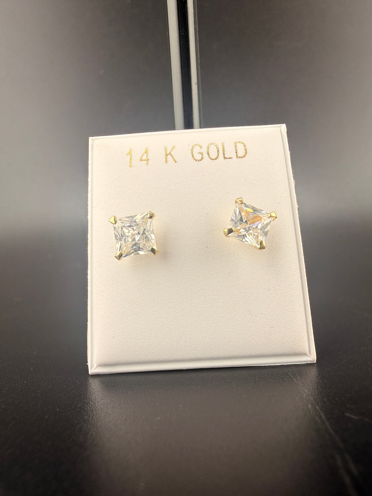 Princess Cut CZ Diamond Earrings — 2 CTW | 14K Gold