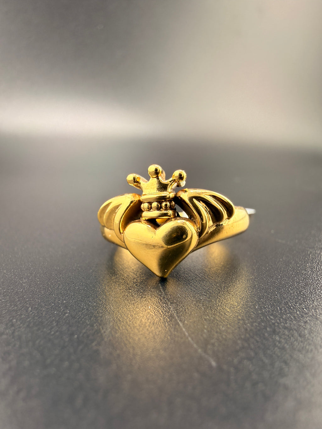 Gold Plated 925 Sterling Silver Claddagh Ring – Size 7, 7.15 Grams - 7