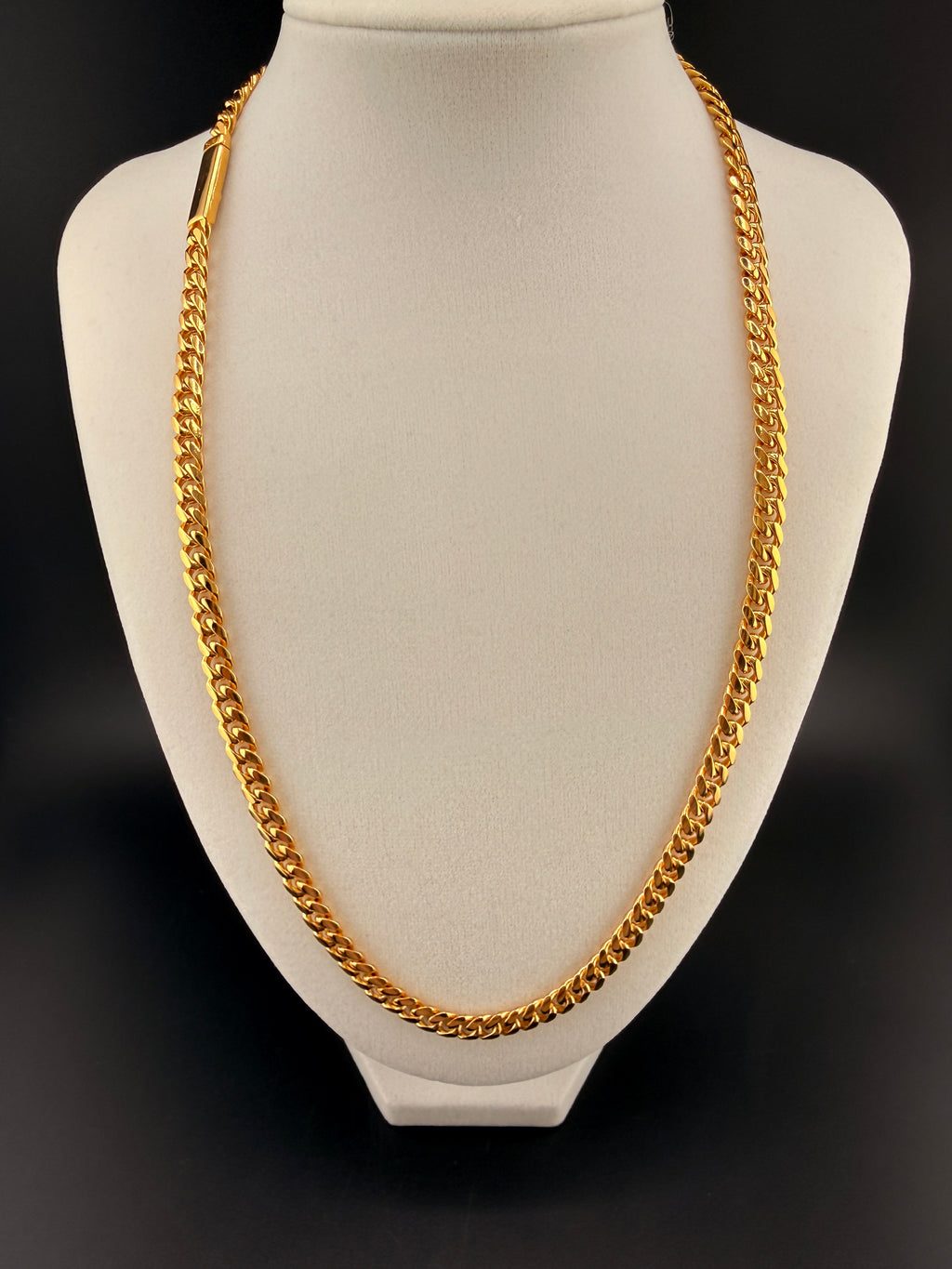 14Kt Gold Bonded over Sterling 925 Silver Solid Cuban Link Chain Necklace
