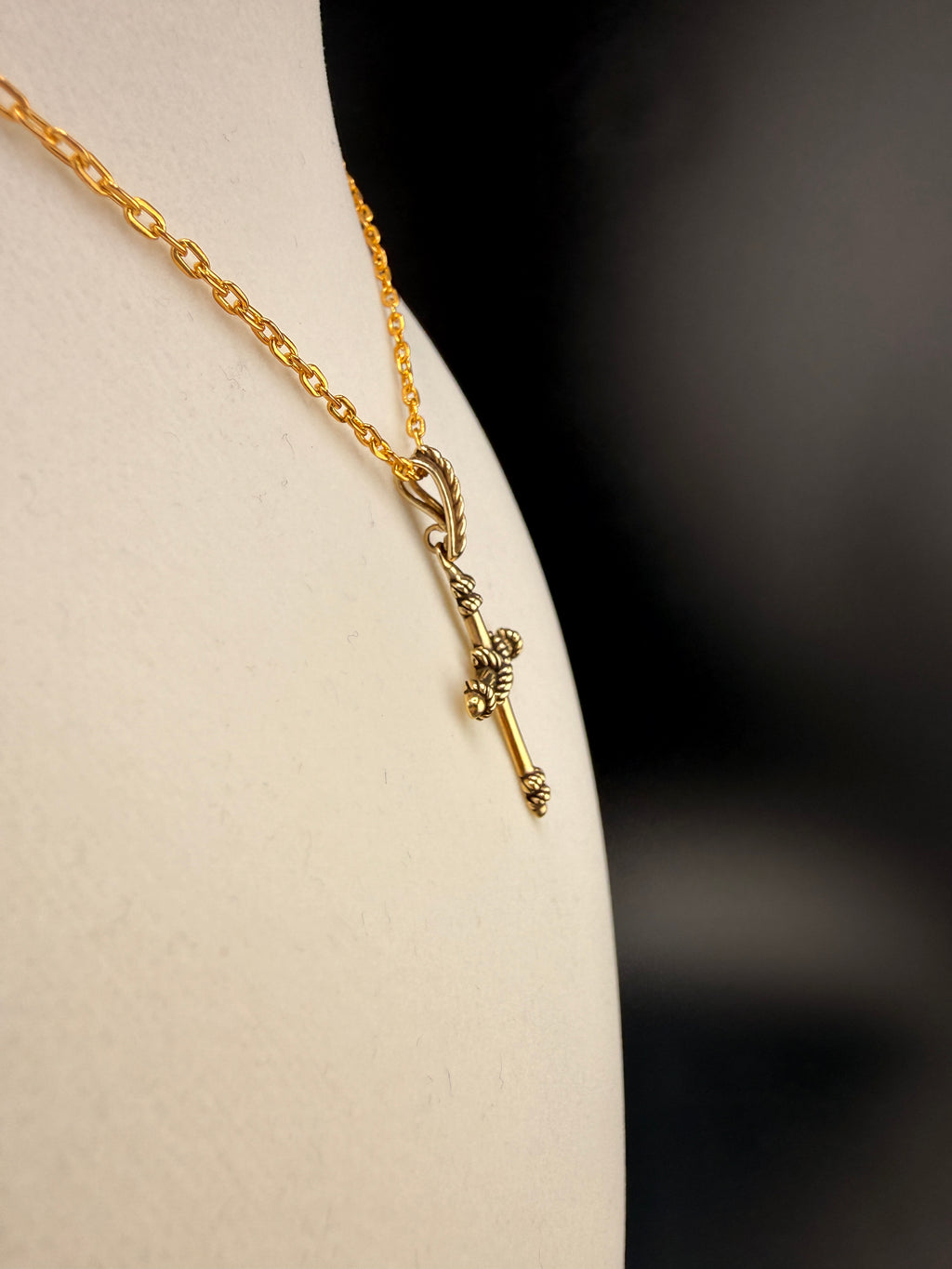 14K Gold Bonded Cross Pendant – .925 Sterling Silver, 1.5 Inch