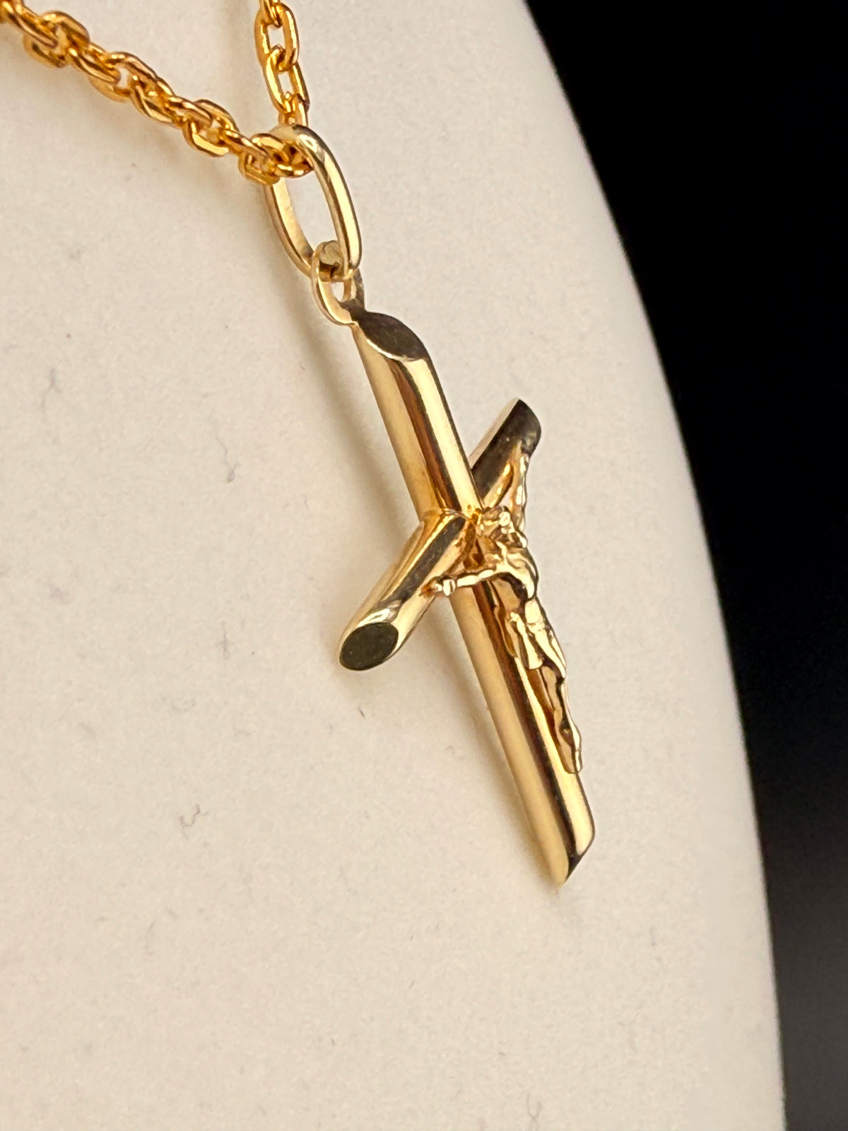 10K Solid Gold Jesus on Cross Pendant