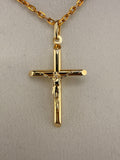 10K Solid Gold Jesus on Cross Pendant