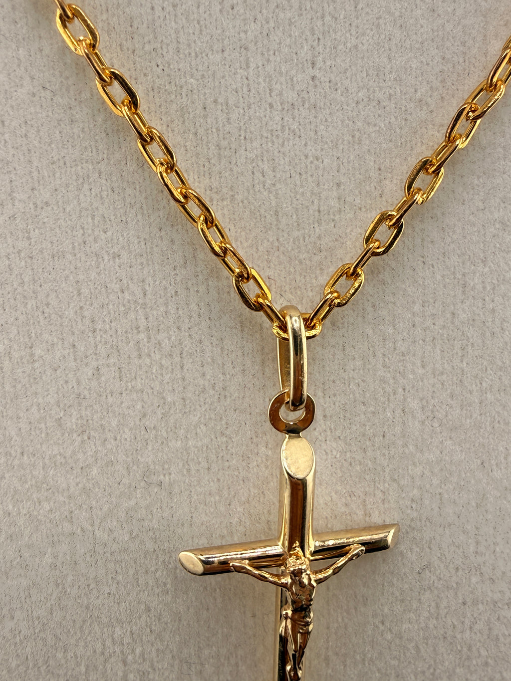 10K Solid Gold Jesus on Cross Pendant