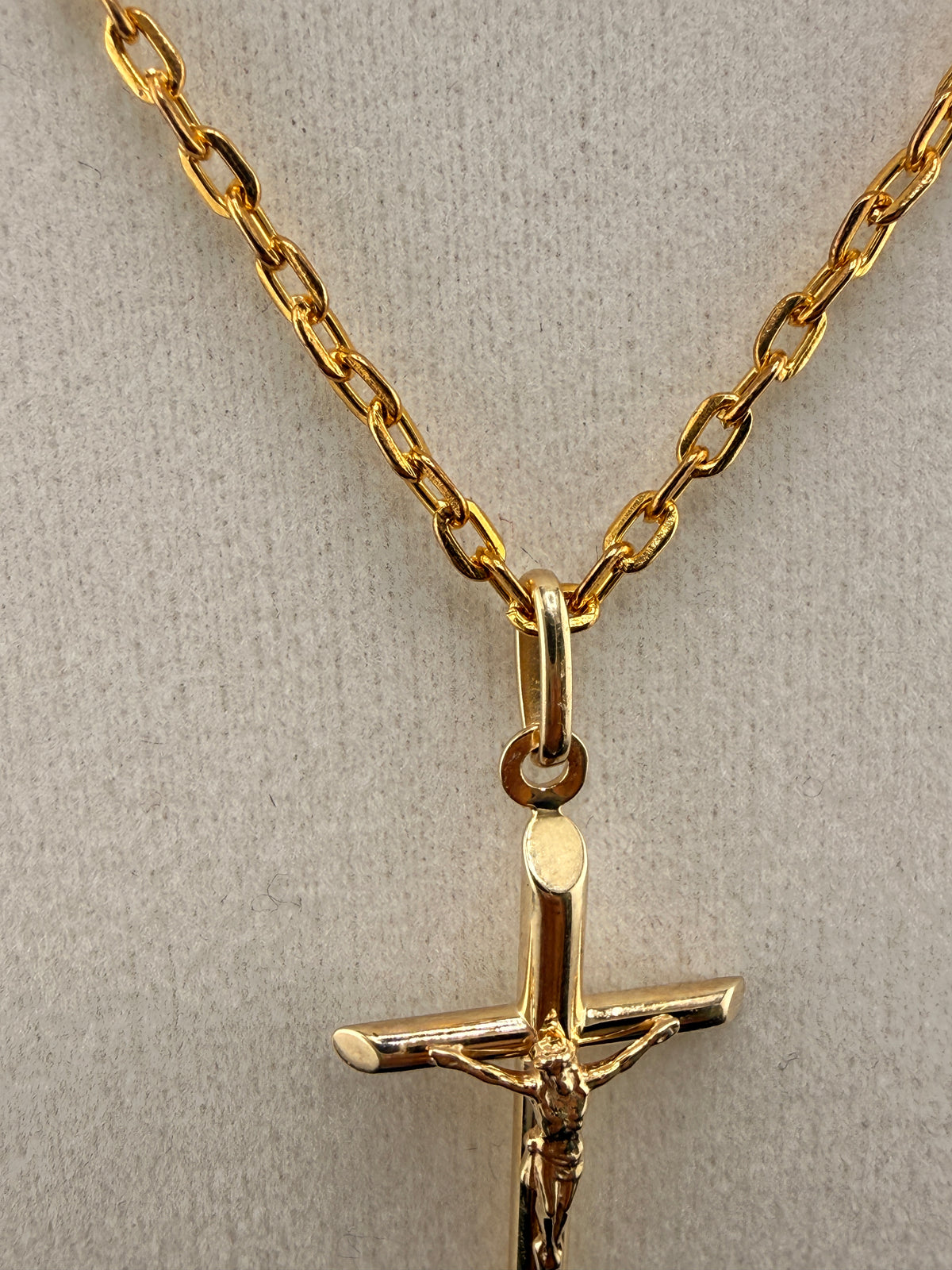 10K Solid Gold Jesus on Cross Pendant