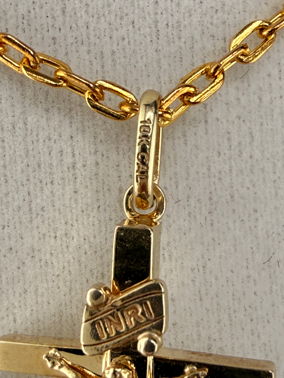 10K Solid Gold Jesus on Cross Pendant