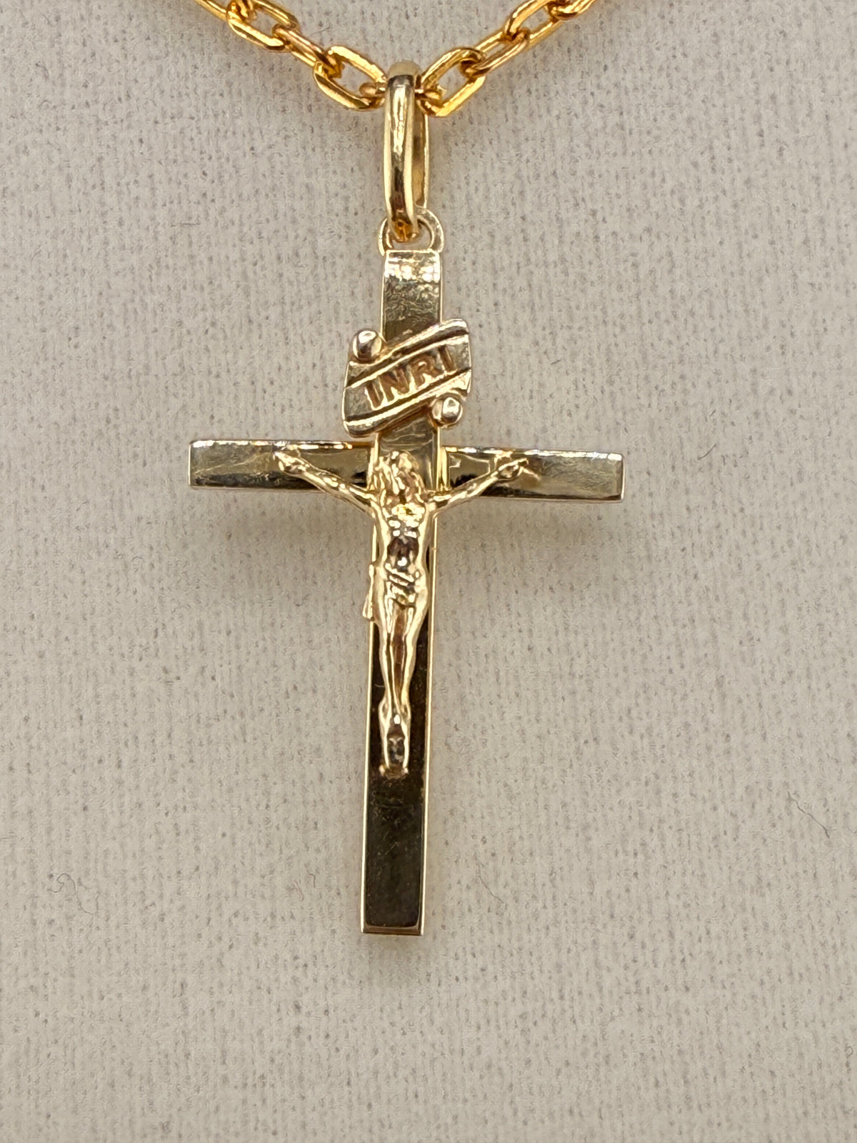 10K Solid Gold Jesus on Cross Pendant